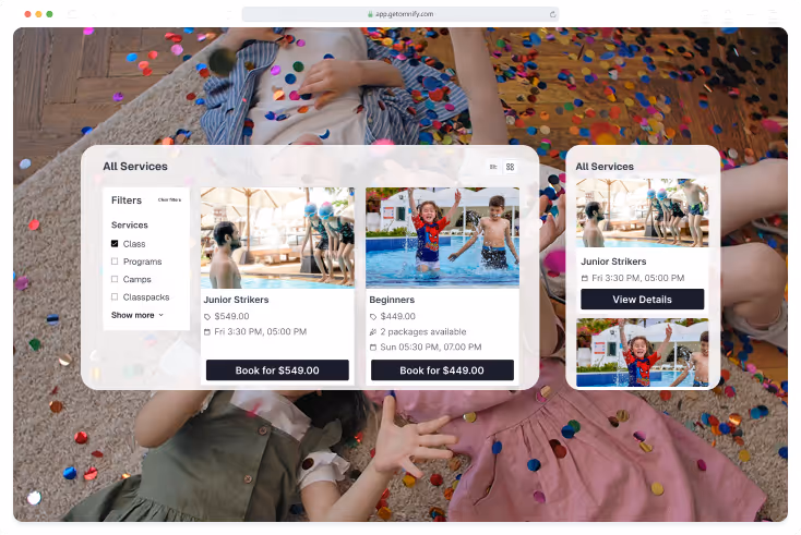 create, sell and manage your camps with Omnify camp management software