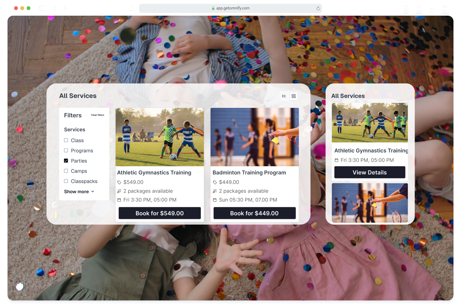 create, sell and manage your camps with Omnify camp management software