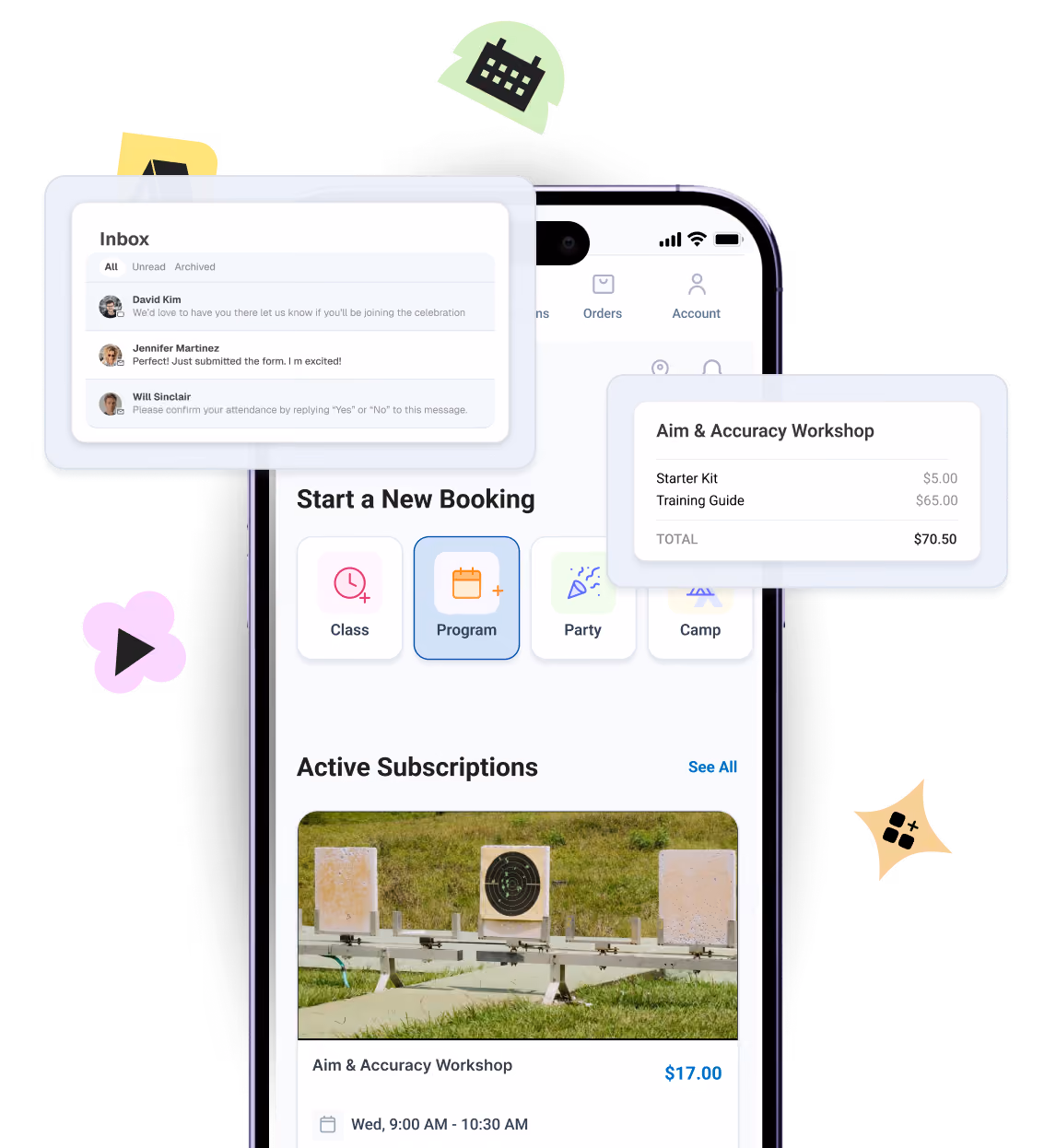 Manage your parties all in one place with Omnify kids' activity software 