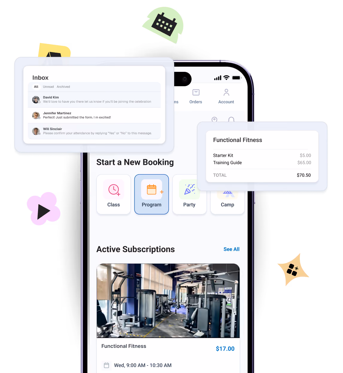 Manage your parties all in one place with Omnify kids' activity software 