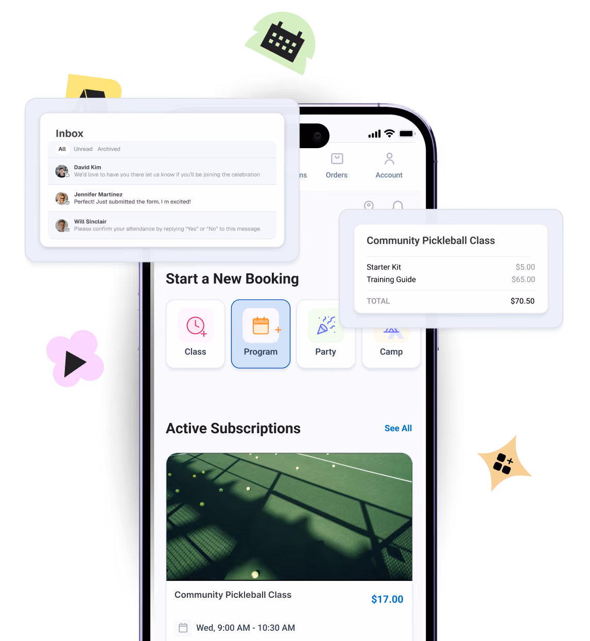 Manage your parties all in one place with Omnify kids' activity software