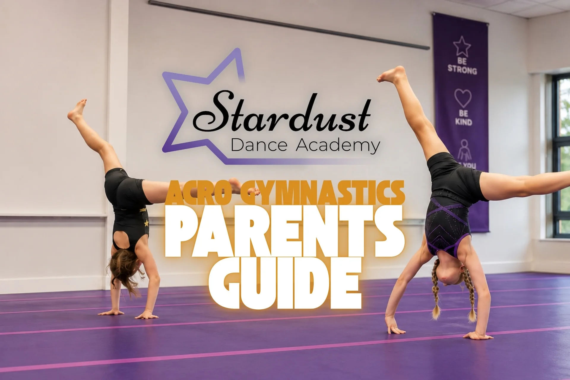 Children learning Acro gymnastics safely on mats at Stardust Dance Academy in Northstowe.