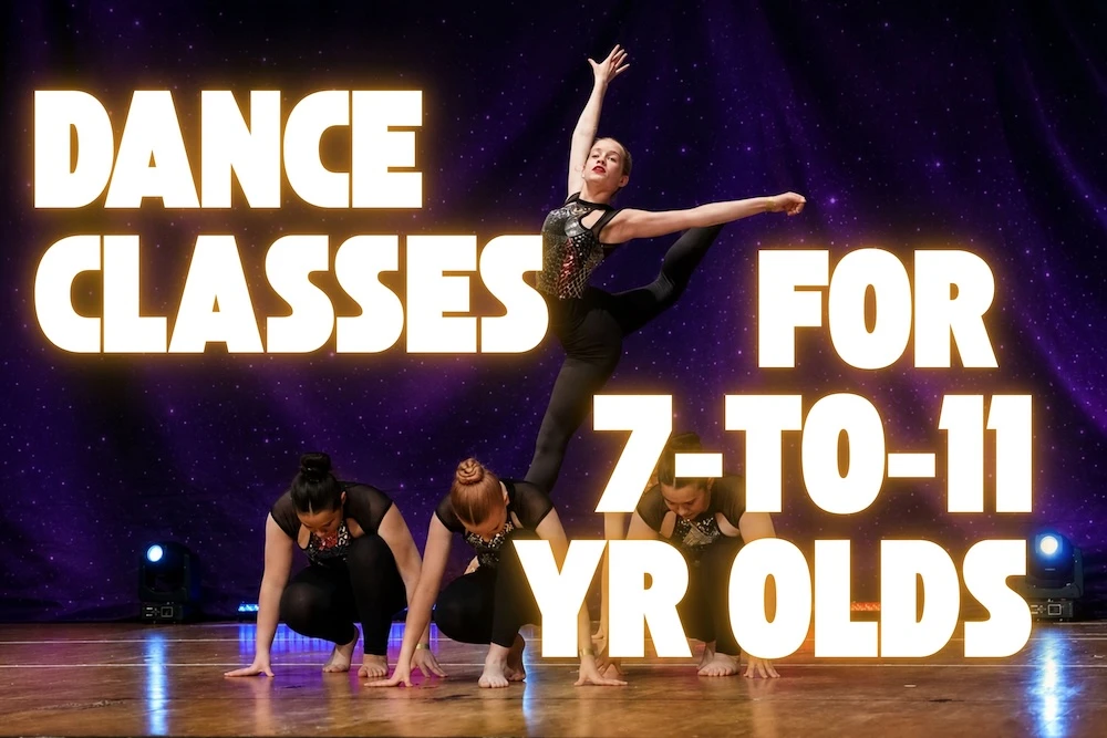 Children aged 7 to 11 dancing in class at Stardust Dance Academy in Northstowe.