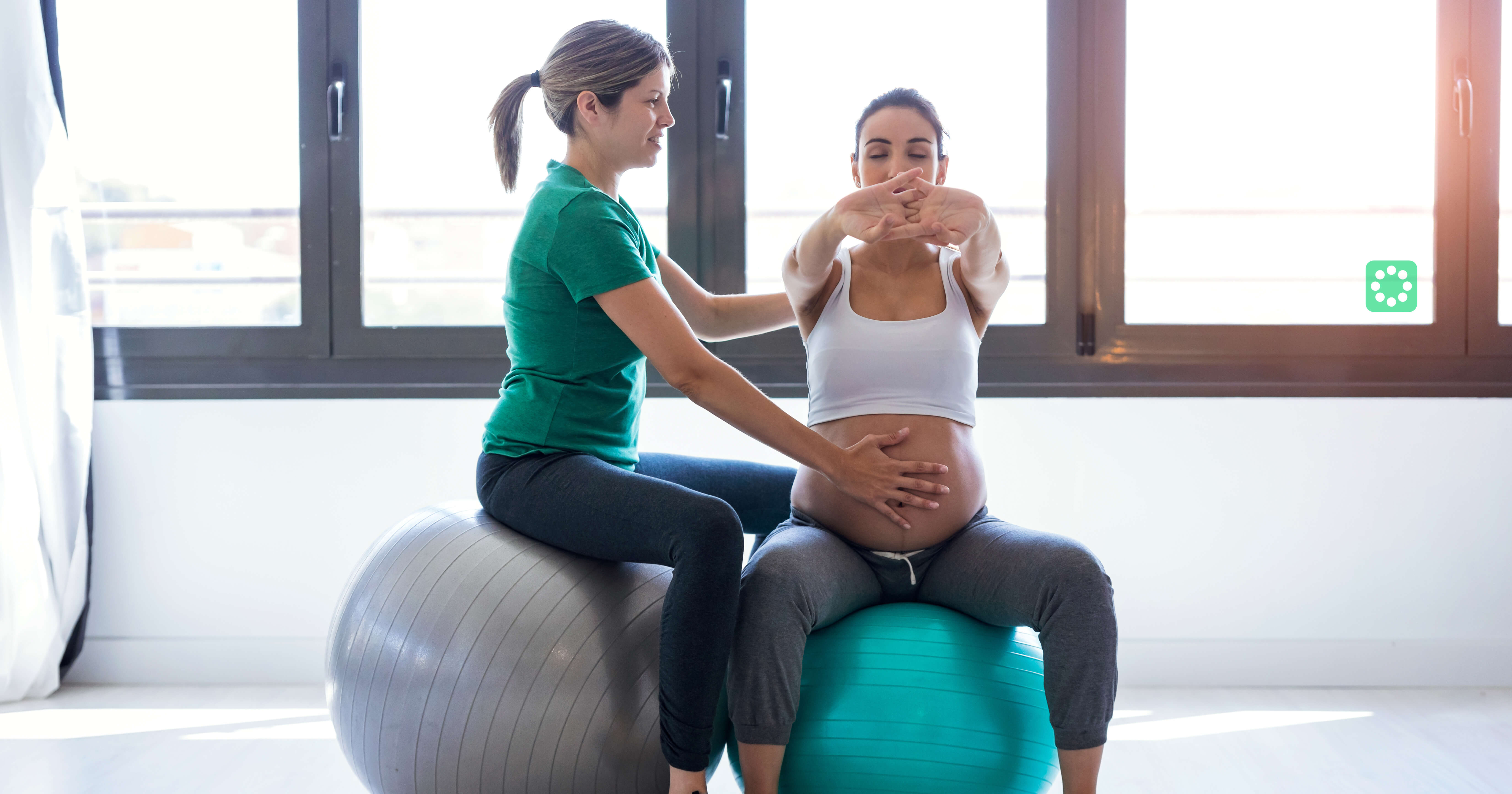 Pilates instructor on a Pilates softball