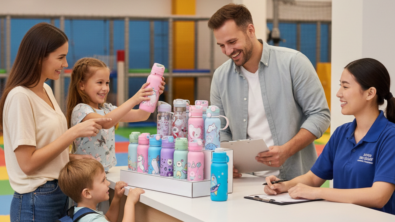 sell back to school products in your kids activity center with Omnify products feature