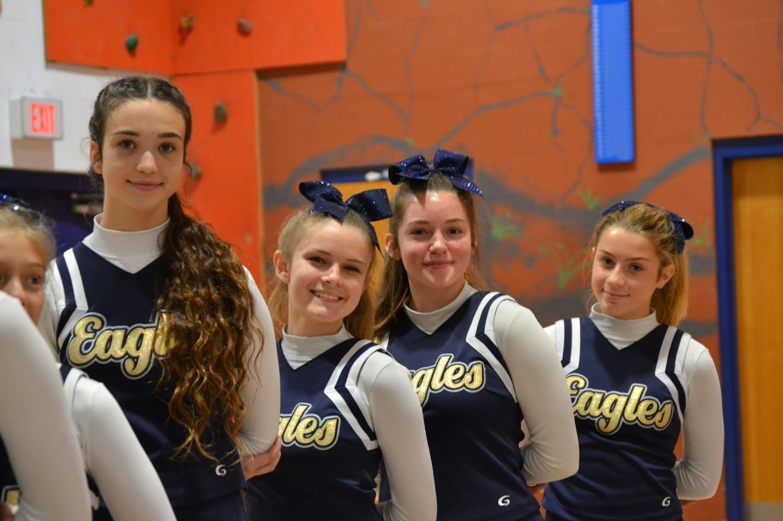 A happy cheerleaders team