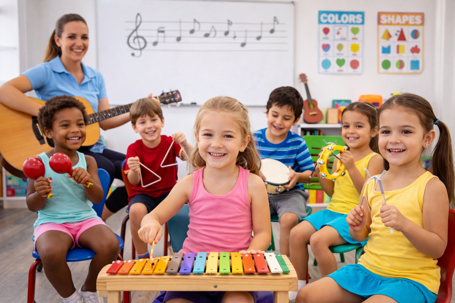 Kids in music class 