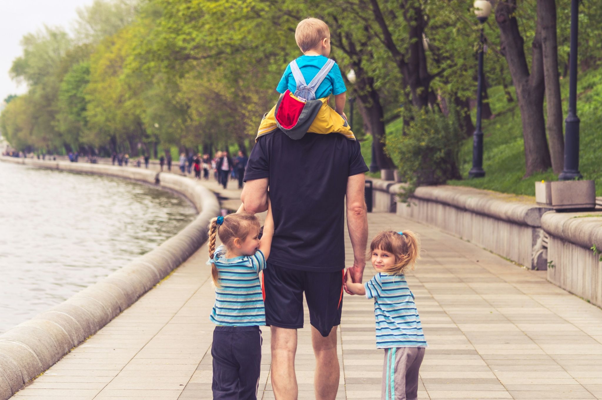 A parent taking kids for a kids summer camp