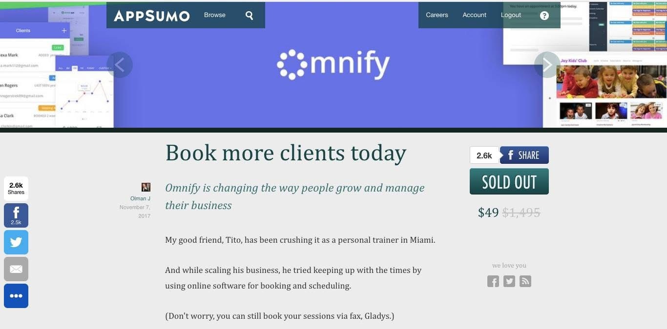 Omnify on Appsumo