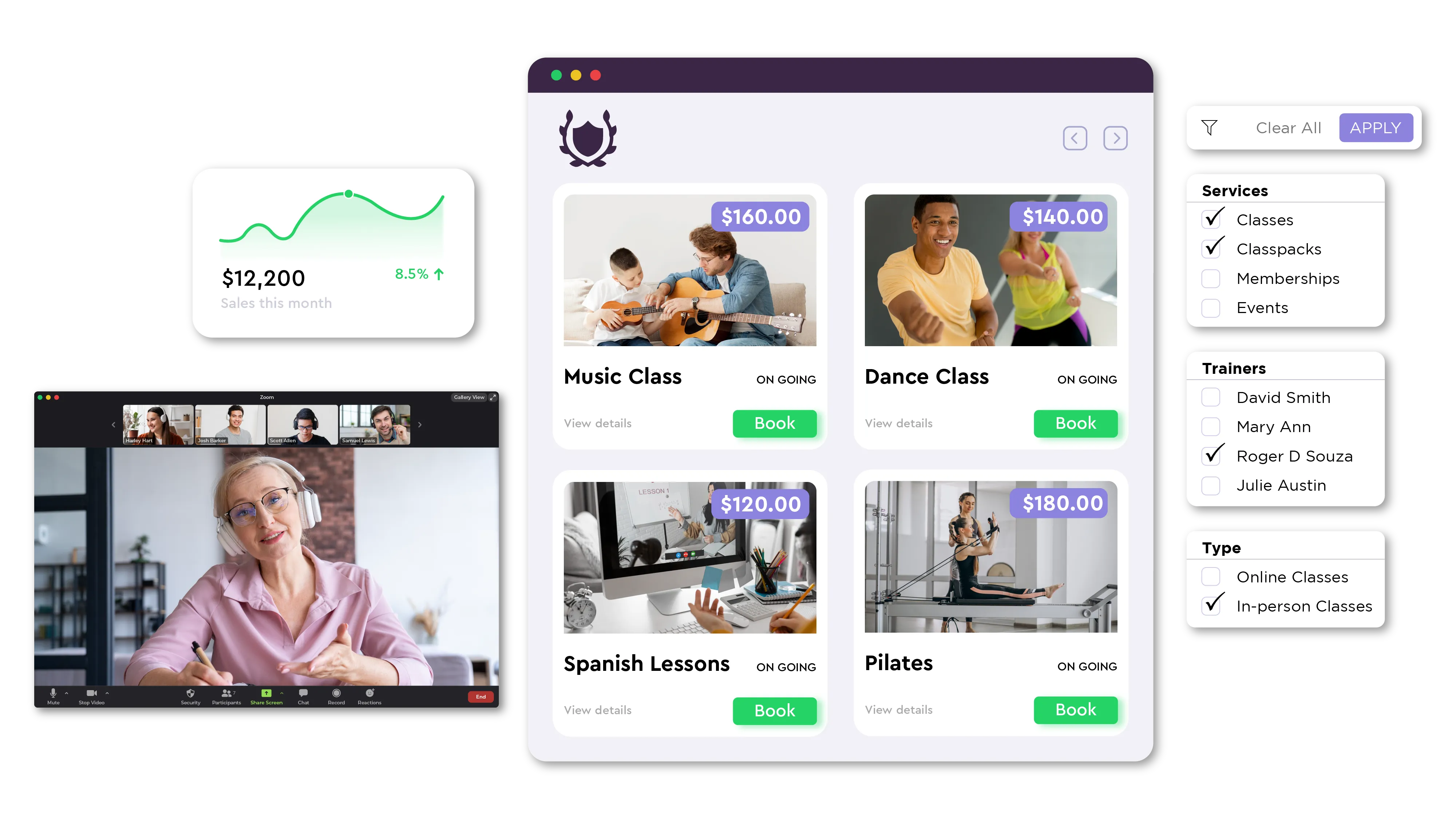 Omnify assists you to establish your service by providing your own personalized service store which enables your clients to book appointments online easily