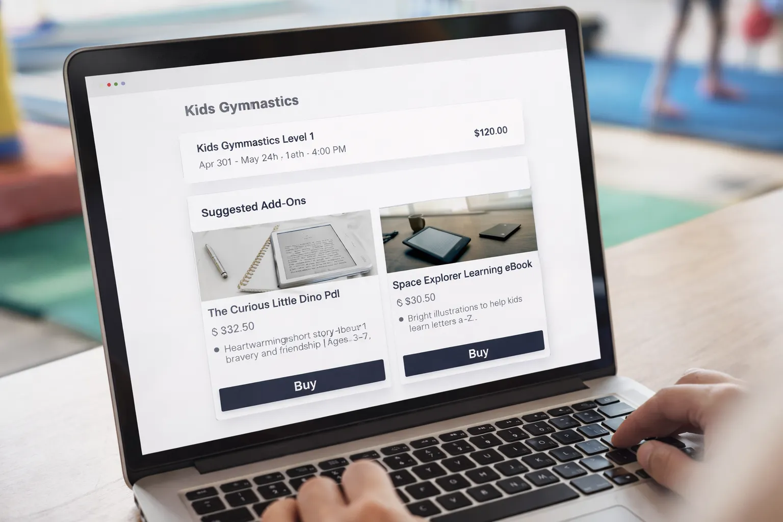 Use a booking platform like Omnify that easily streamlines selling digital products alongwith services