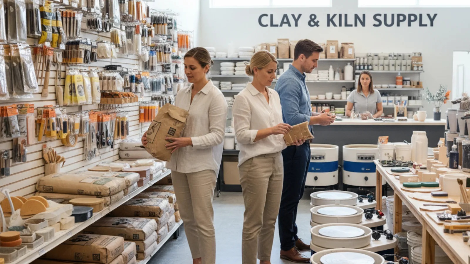 procure necessary pottery equipment such as pottery wheels, kiln materials and other raw materials for your ceramics studio