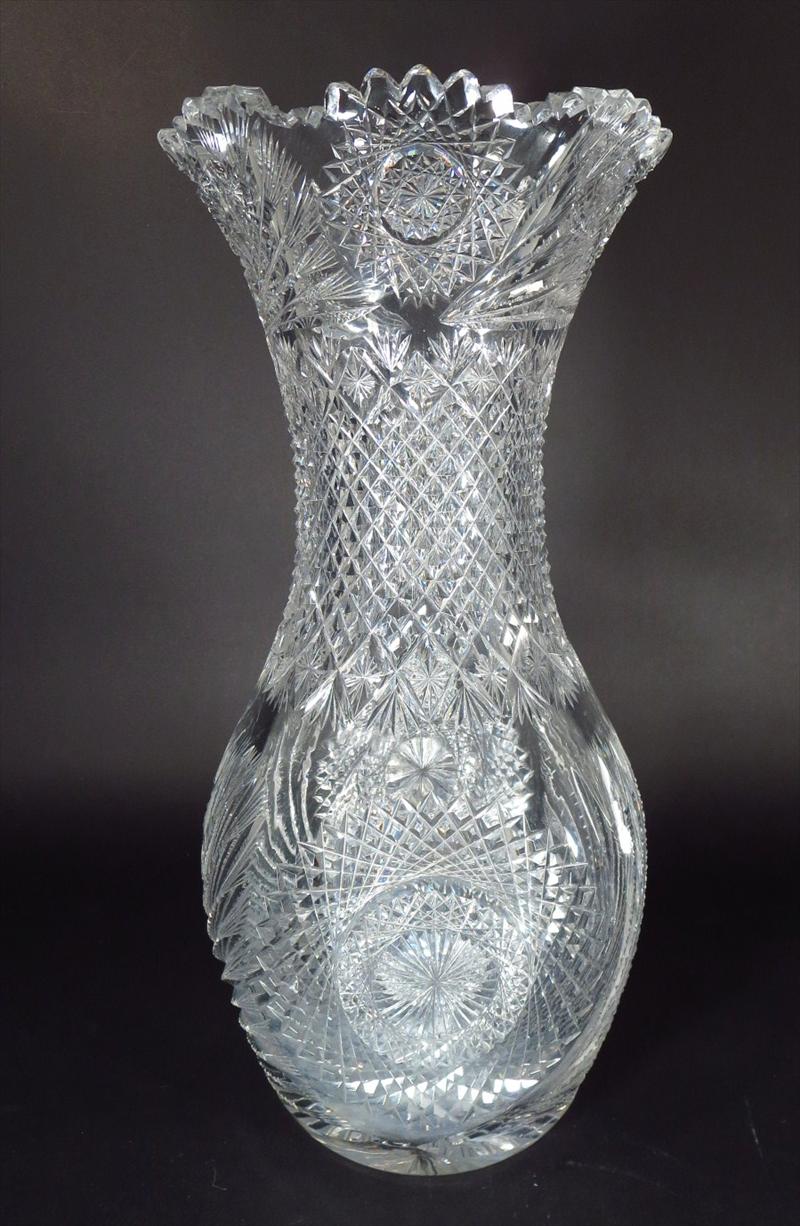 Large Cut Glass Vase American Early 20th C,New York Auction House, Houston Auction, Dallas Auction, San Antonio, 