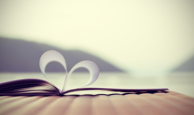 Book with pages in the shape of a heart