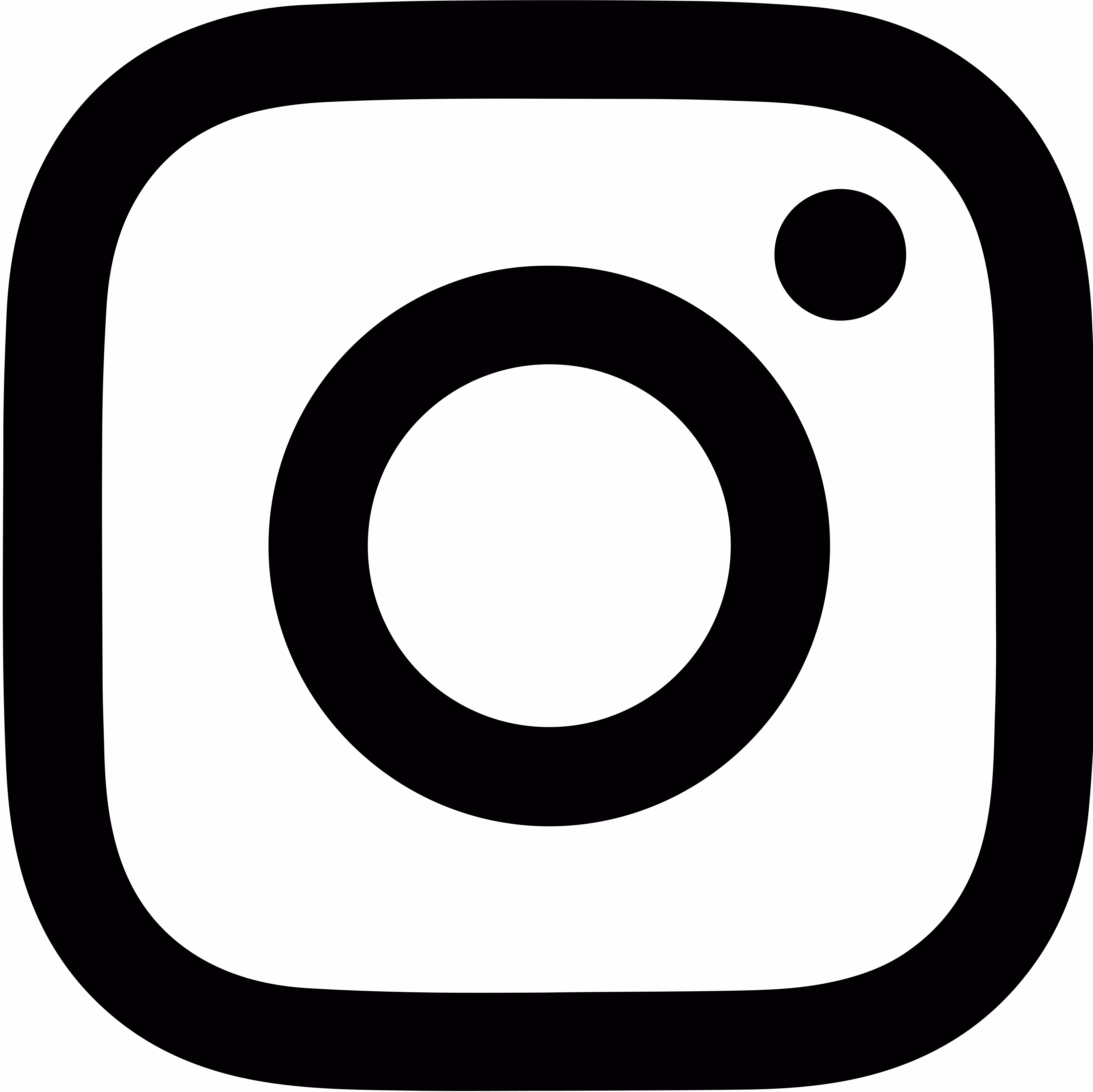 Black and white Instagram logo with a rounded square, circle in the center, and dot in the top right corner.