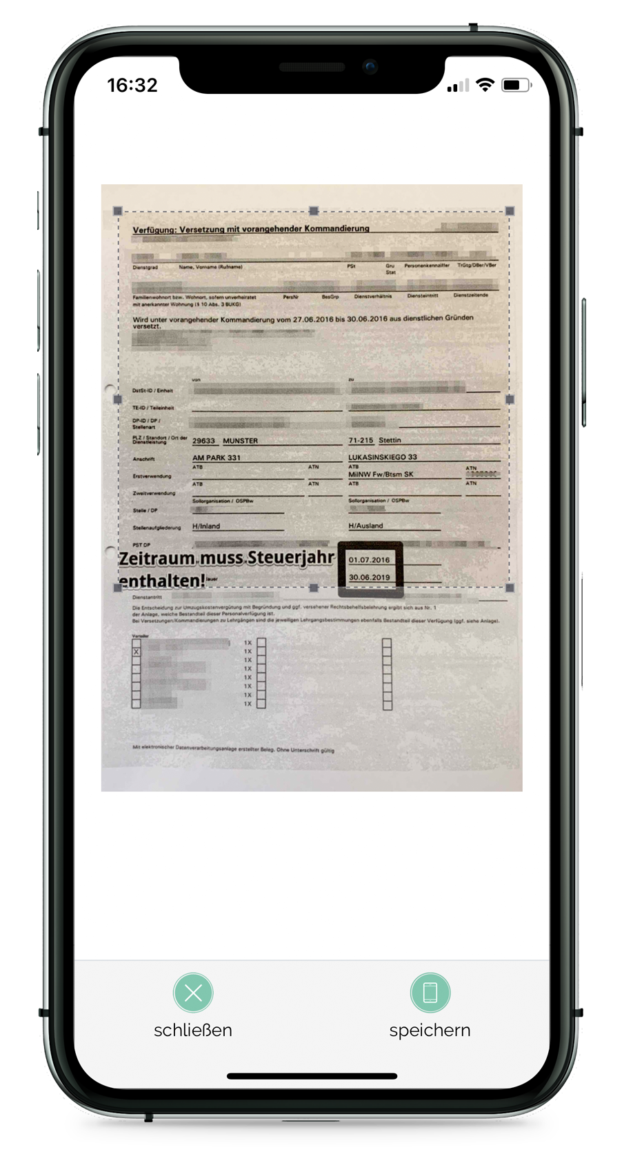 Steuer-ScanApp Zuschnitt (iOS)