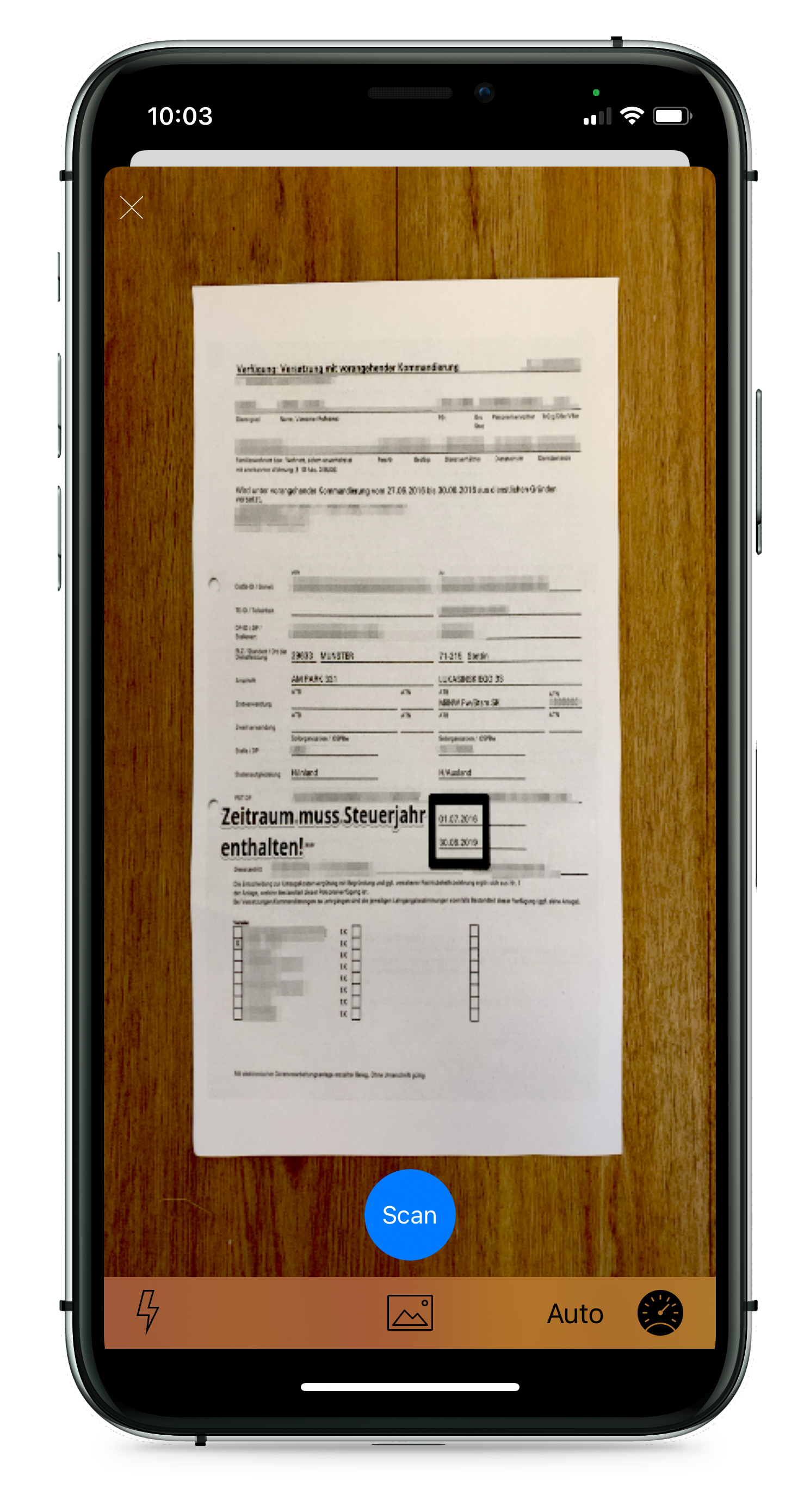 Steuer-ScanApp Scanner manuell  (iOS)