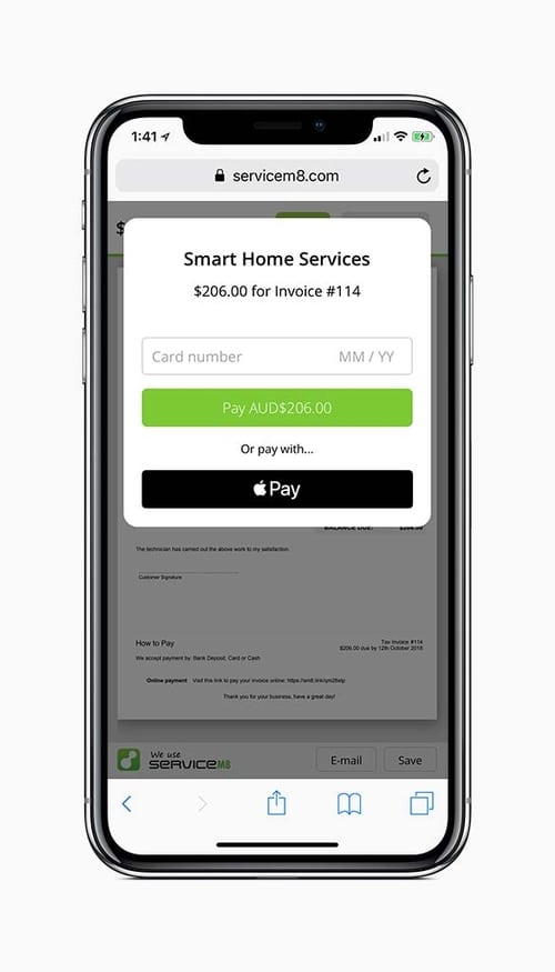 Take Mobile Payment On Site | ServiceM8