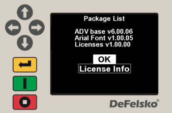 Image of the PosiTest ATA keypad with screenshot showing Package List