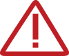 Graphic of a red triangle with an exclamation mark in the center