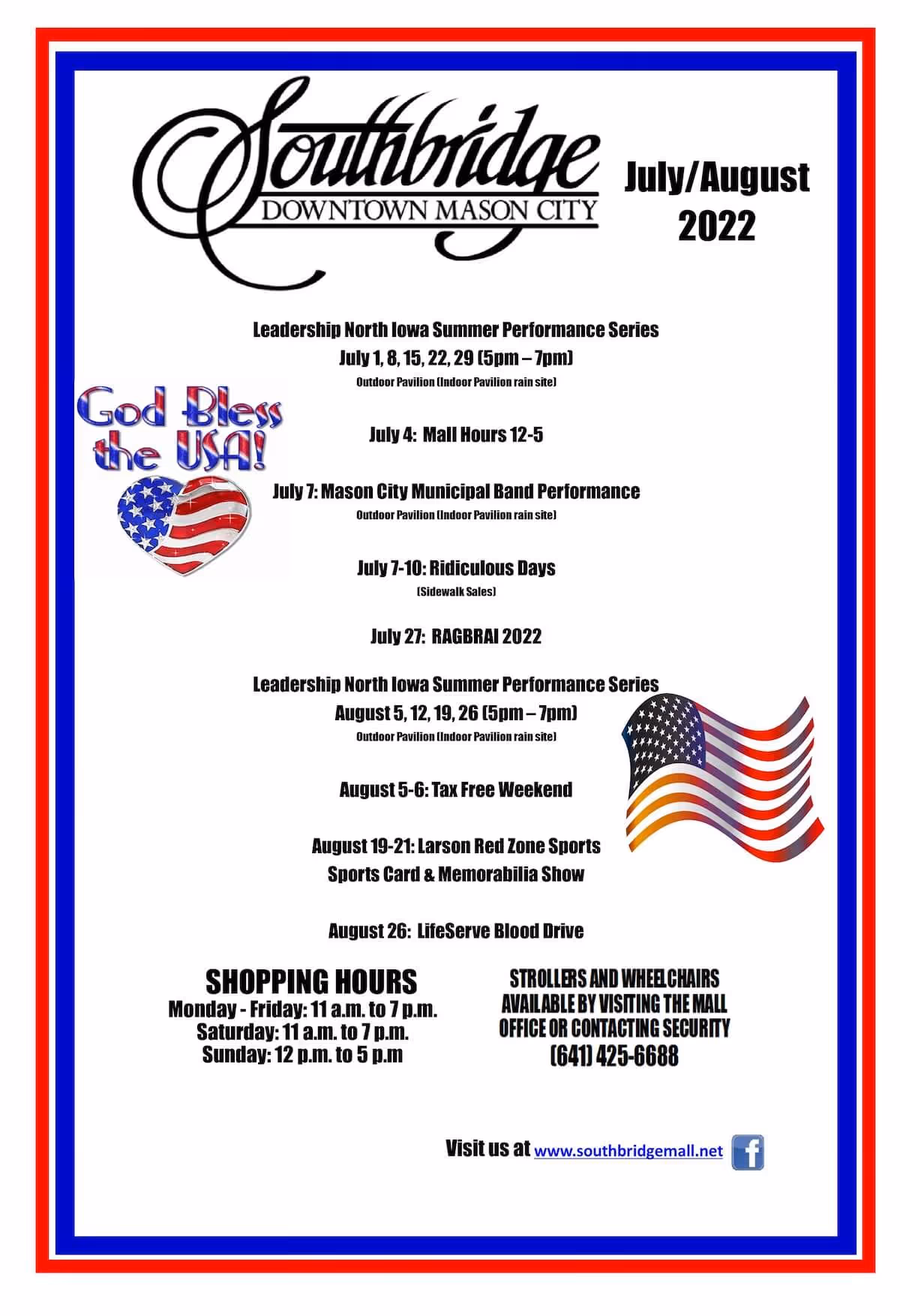 July and August Events Calendar 
