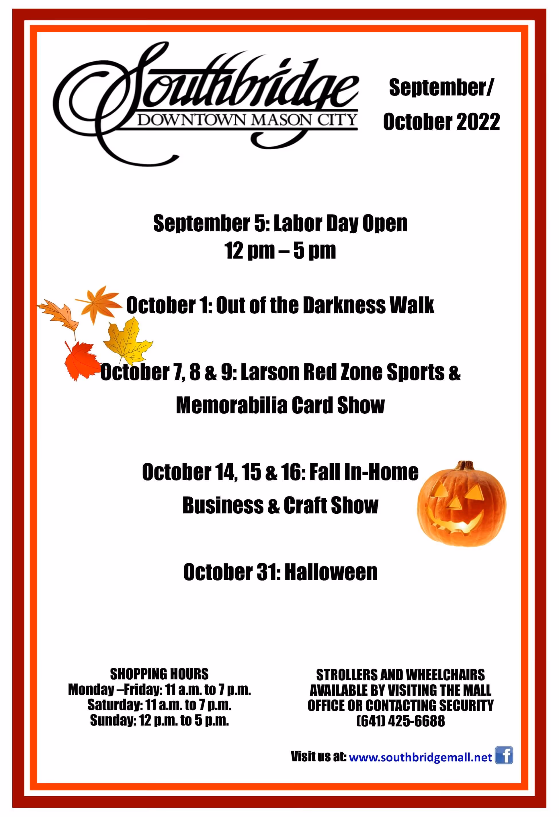 Southbridge Mall September & October 2022 events