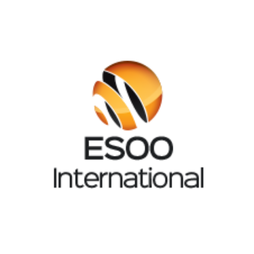ESOO International logo with an orange spherical design and black stripes above the company name.