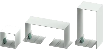 Brochure titled 'Blindspace' showing a modern kitchen interior with wooden cabinets and island.