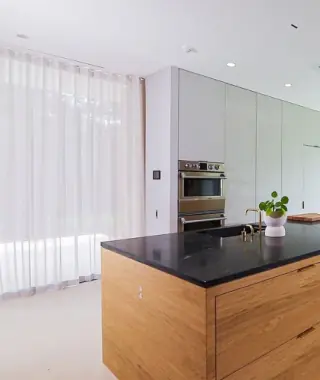 Blindspace straight curtain tracks modern kitchen