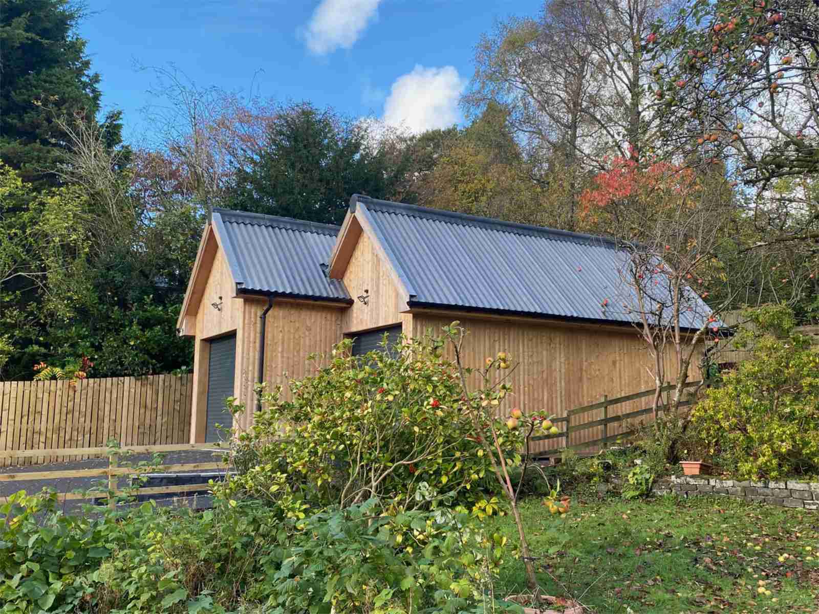 a unique double garage designed to blend in