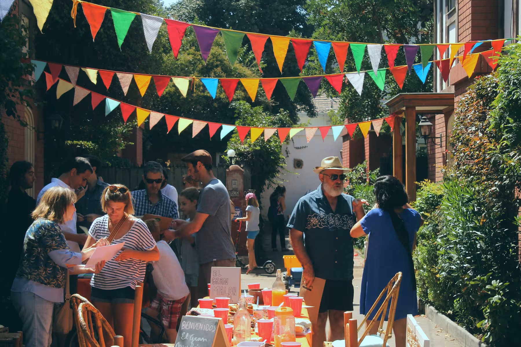 People at a market in Chile.
