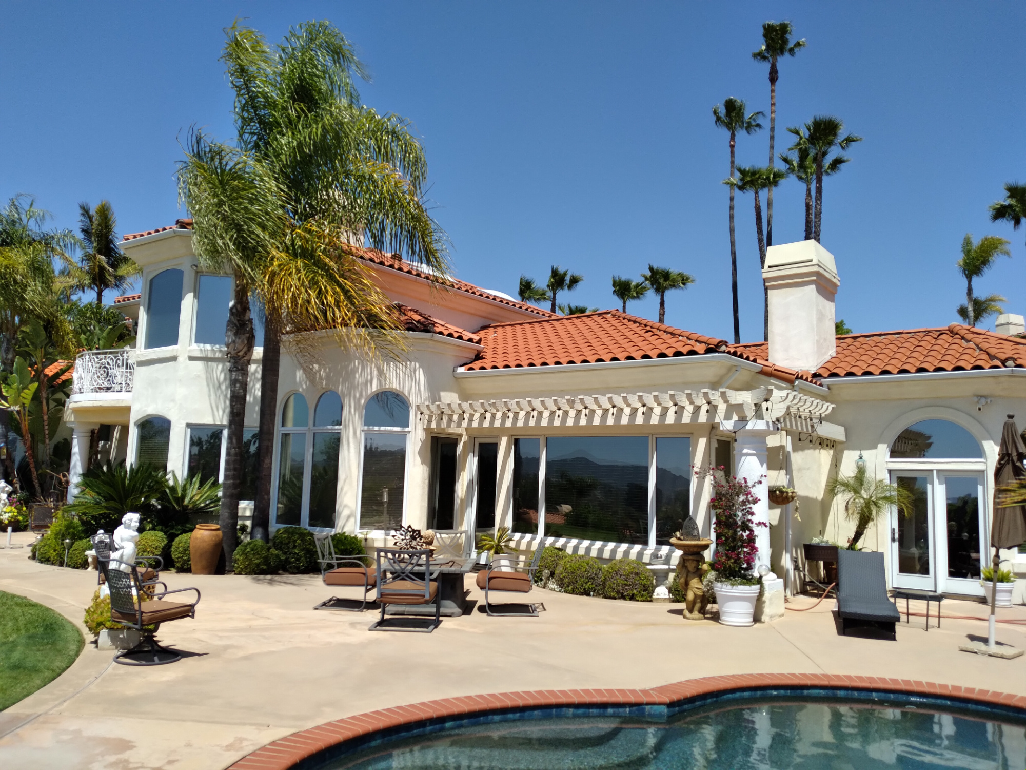 Image of Residential Tint job on long windows.