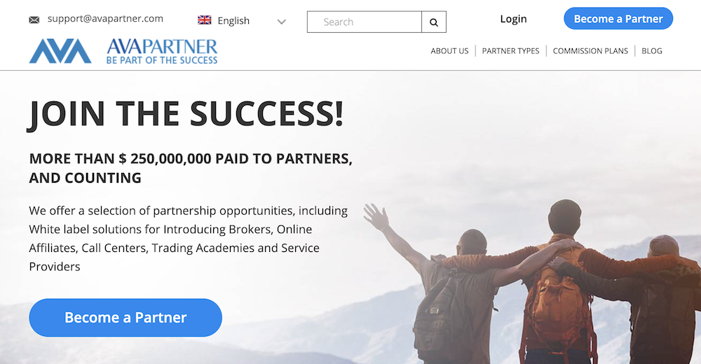 Banner showing AvaPartner homescreen