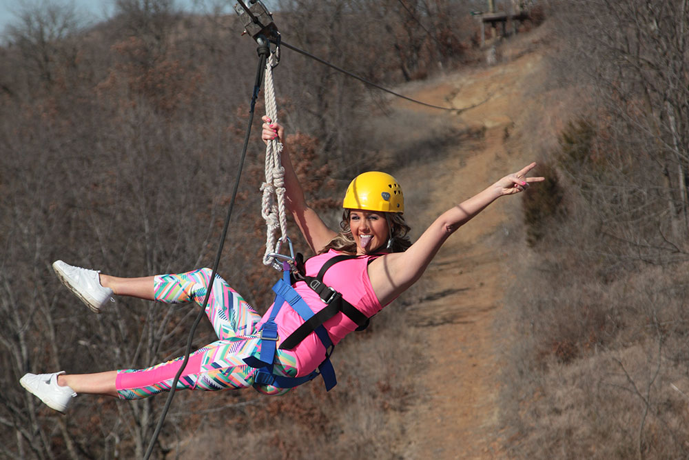 POSTOAK's zipline is a two-and-a-half-hour excursion above and through the treetops of Osage County.