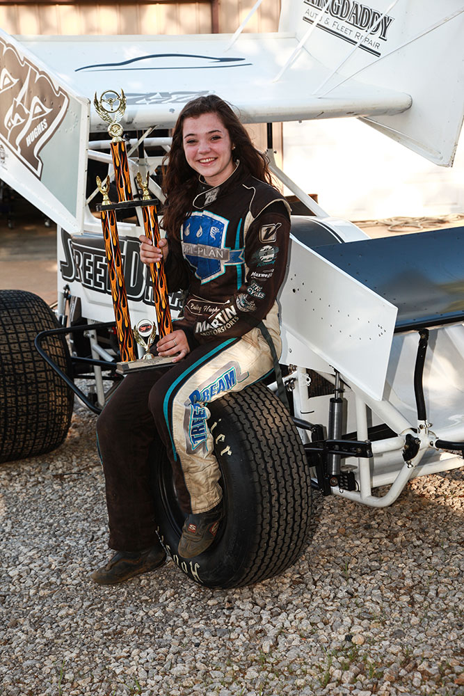 Bailey has won over $6,000 in a season and plenty of trophies while balancing school and racing. (Photo: Marc Rains)