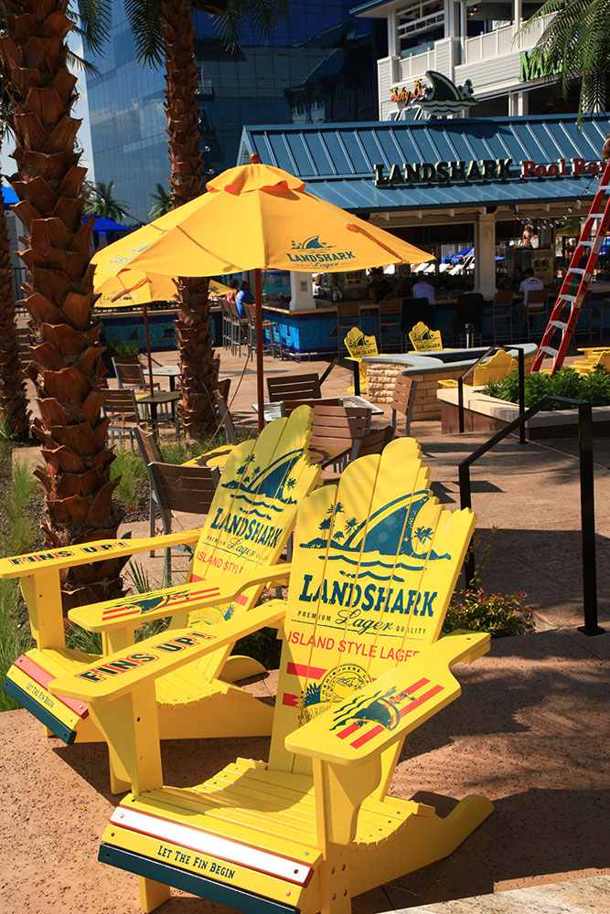 Opposite the swim-up bar, there’s a patio where guests can relax, enjoy drinks and a meal poolside, while people watching and relaxing.