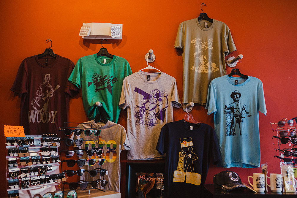 For tourists and businesspeople just passing through the area, Tulsa and Oklahoma themed shirts are highly popular, and Boomtown carries several cool designs you won’t find elsewhere. (Photo: Sarah Eliza Roberts)
