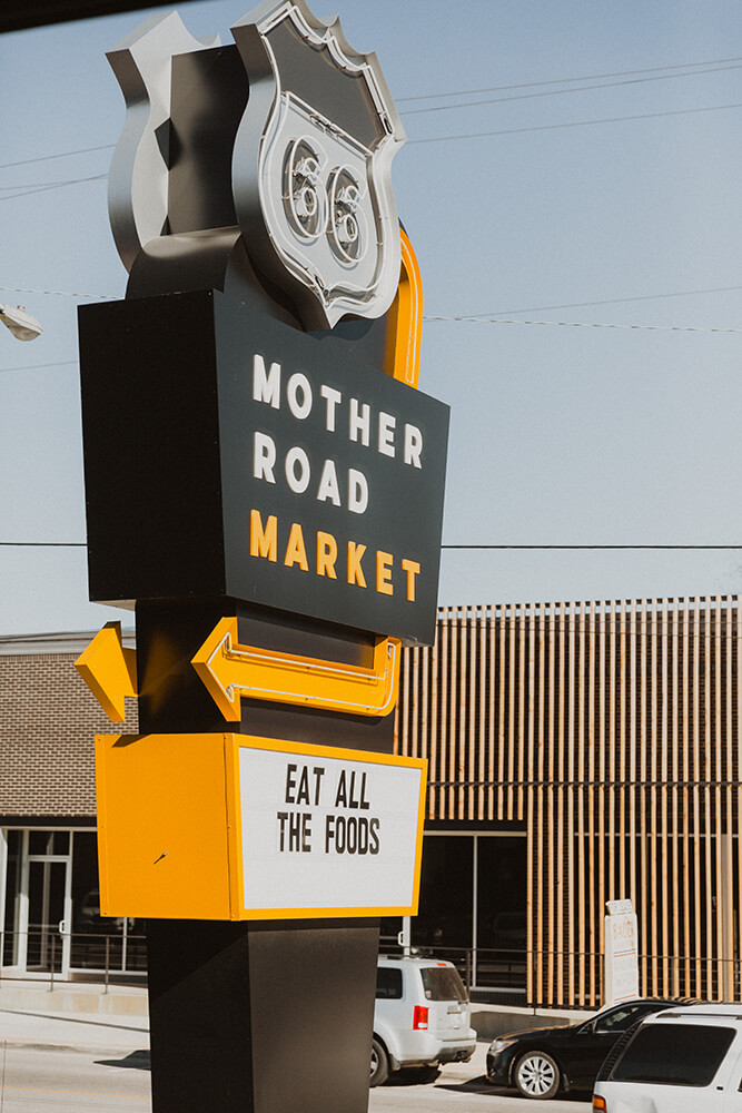 Developed by the Lobeck Taylor Family Foundation, a nonprofit dedicated to fostering entrepreneurial efforts in the Tulsa area, Mother Road Market launched in 2018 to much success. (Photo: Sarah Eliza Roberts)