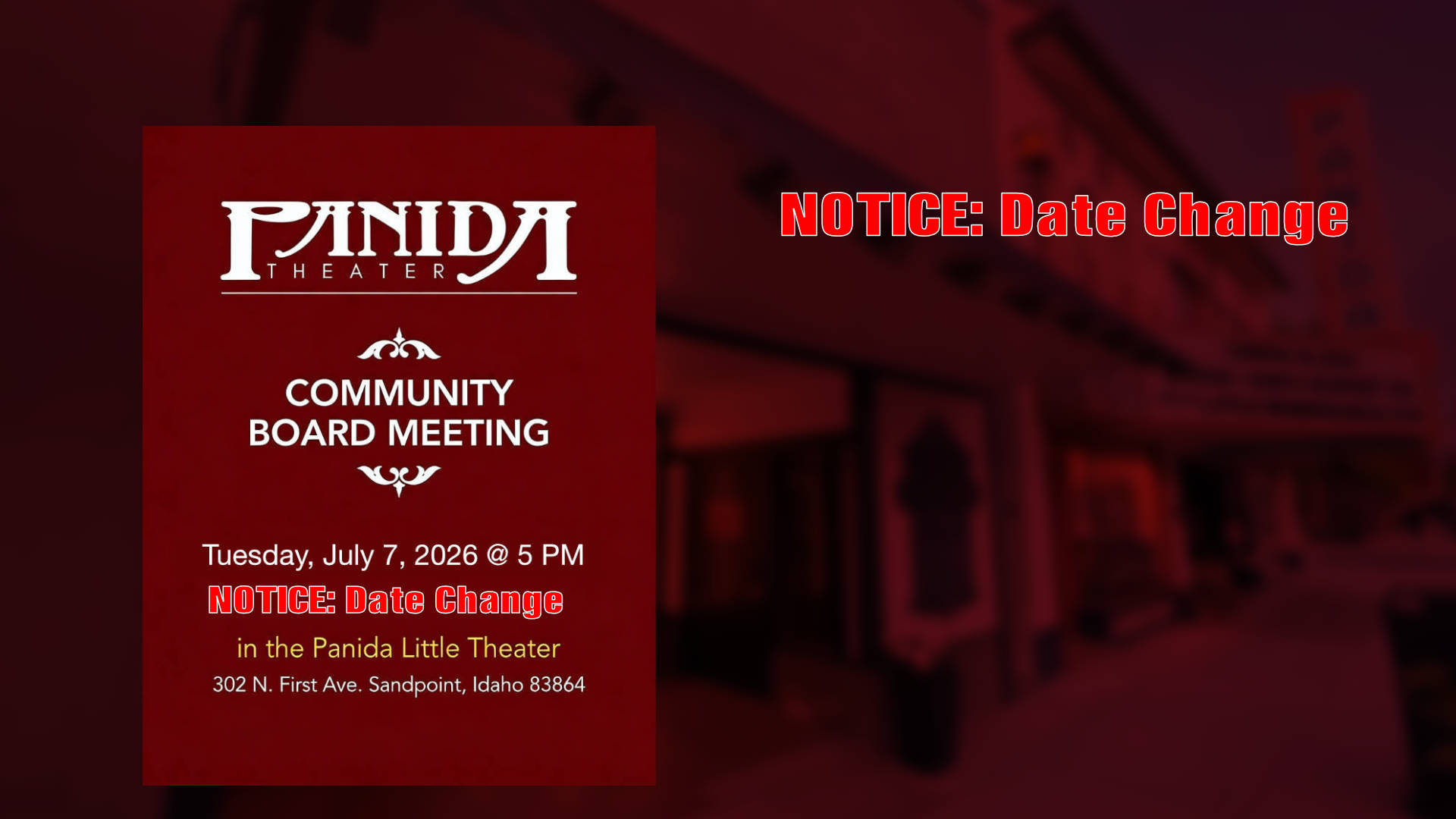 Panida Community Board Meeting