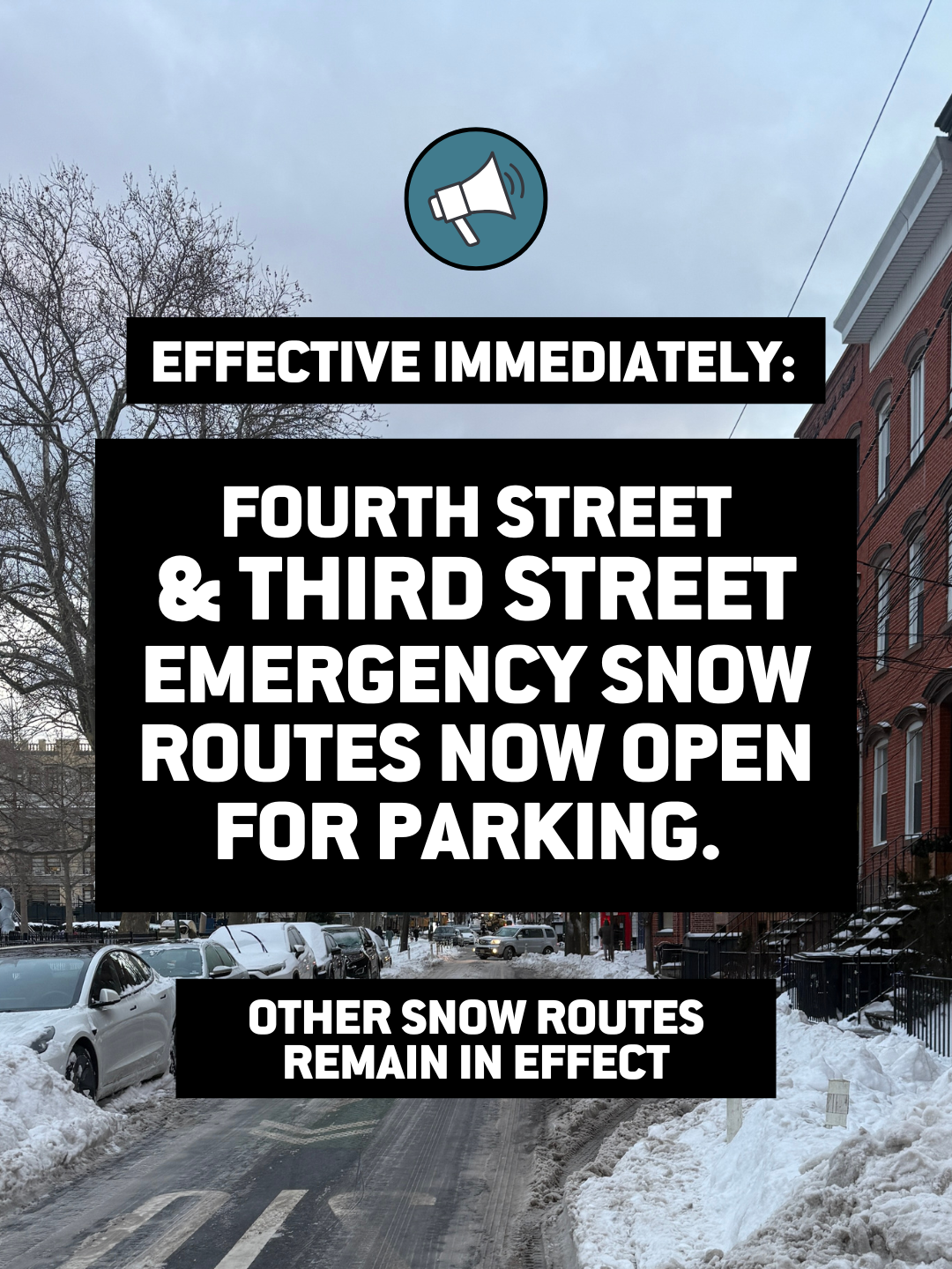 More snow emergency routes lifted. Do not park in those still in effect. Remember: garage discount ends at 4 p.m. today.