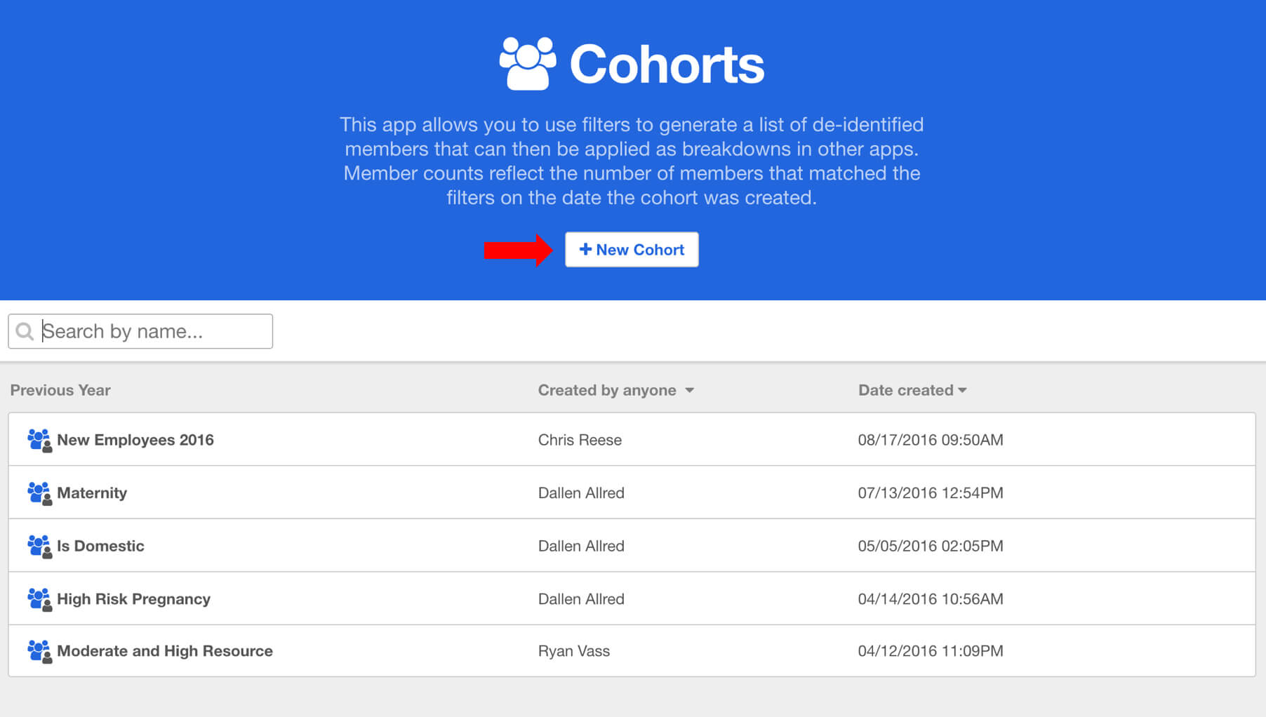Artemis Cohorts App New Cohort