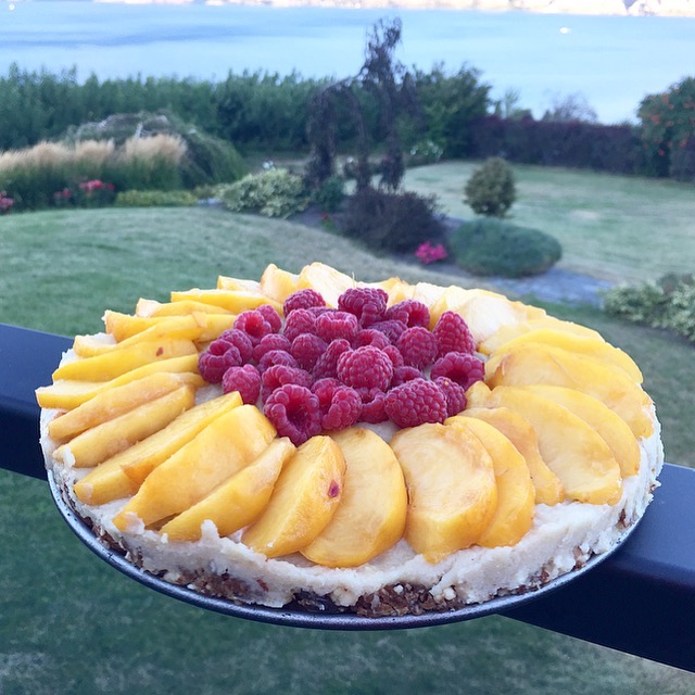 Peach & Raspberry Cheesecake (Raw, Vegan) | Healthy Eating And Living