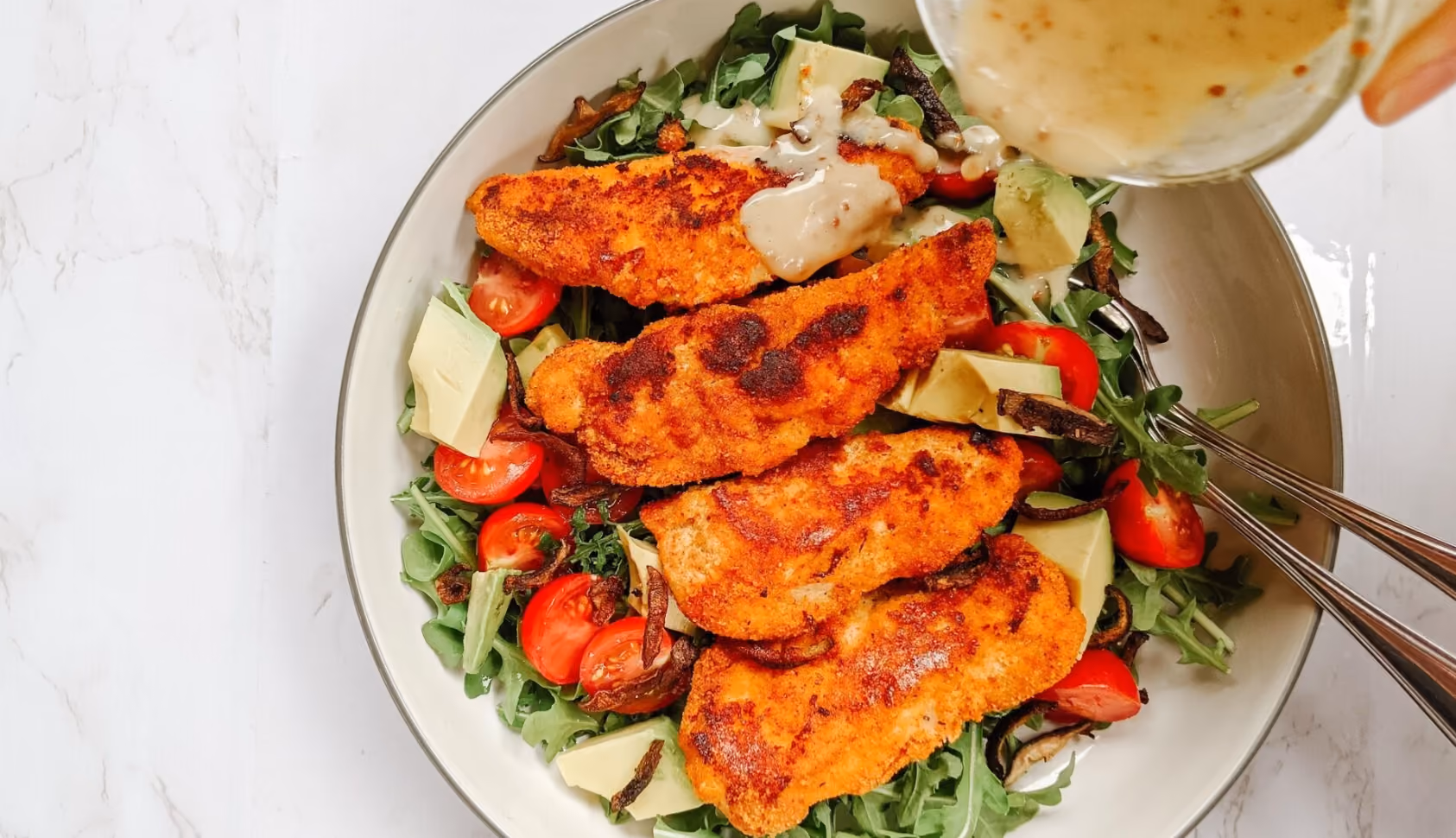 Gluten-Free Crispy Chicken Tender Salad - HEAL