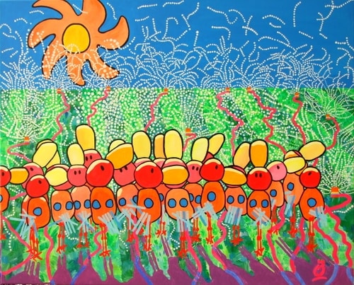 31.5 - 39.4 inch (80 - 100 cm) | Acrylic on Heavy Cotton.