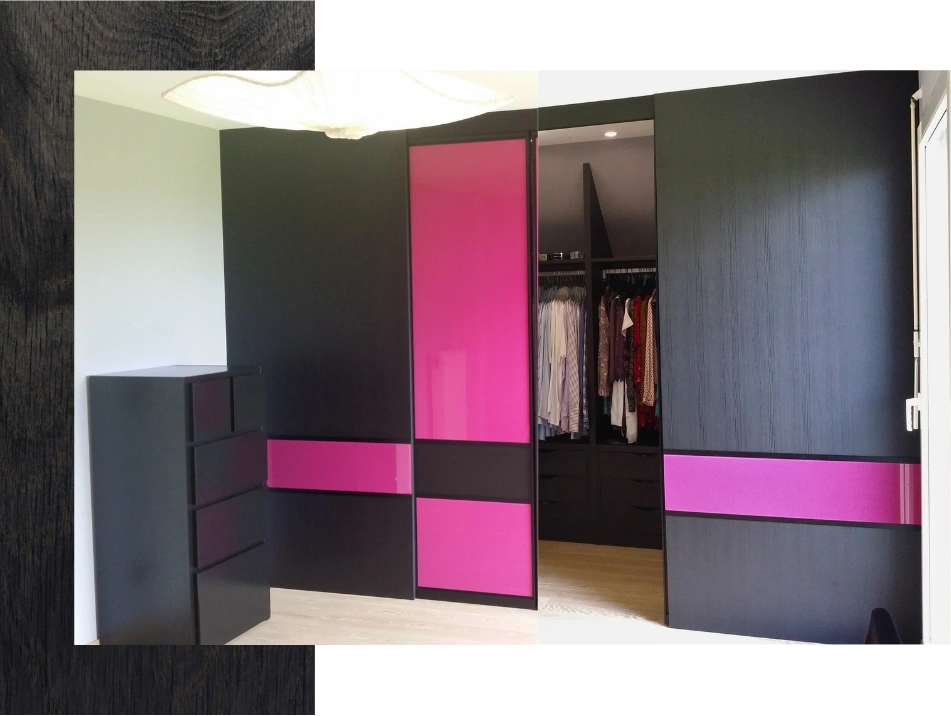 Dressing sur mesure noir et rose