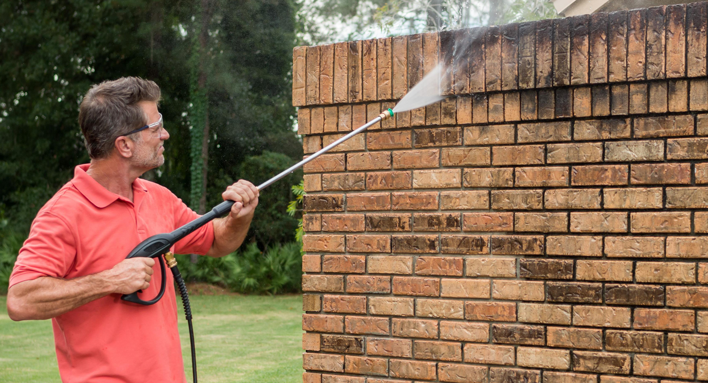 Hidrolavadora en uso 