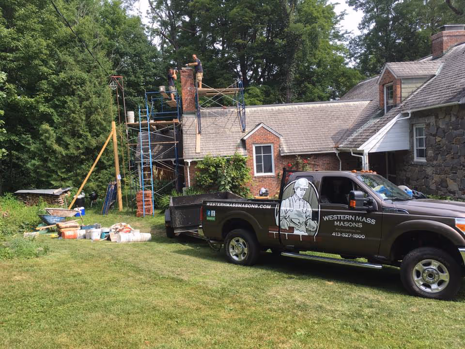 WMM working onsite for a chimney repair