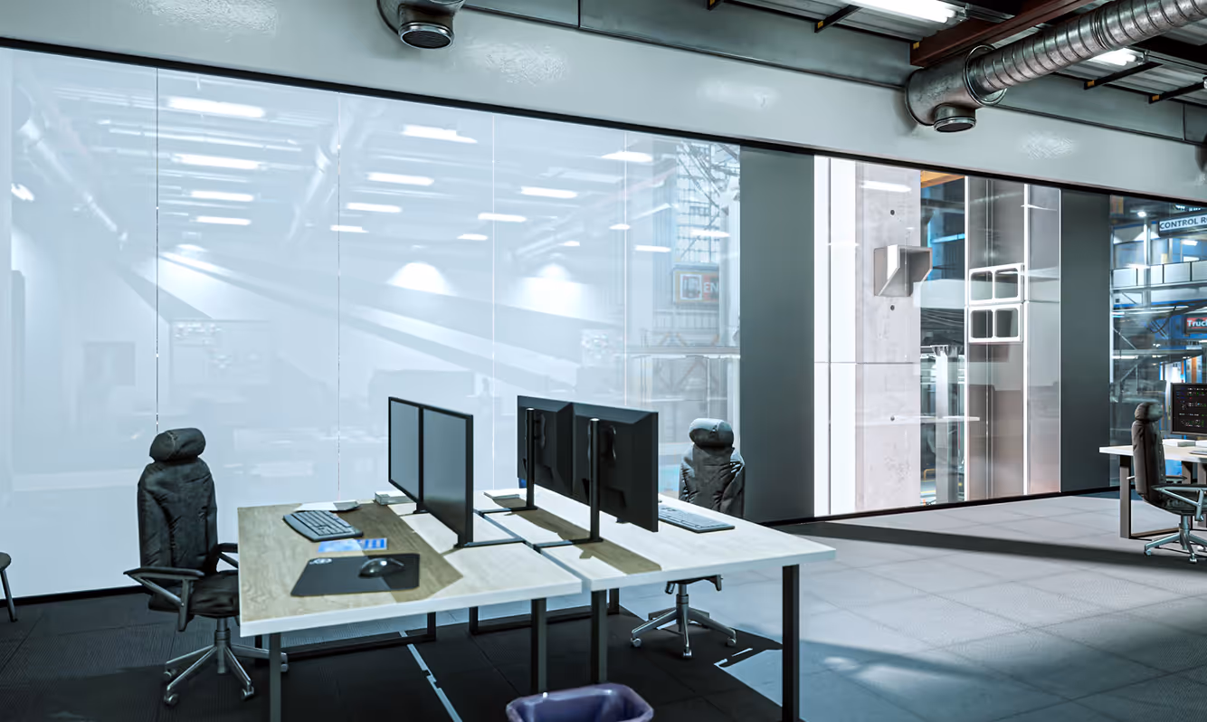 Office using Smart Glass products (clear)