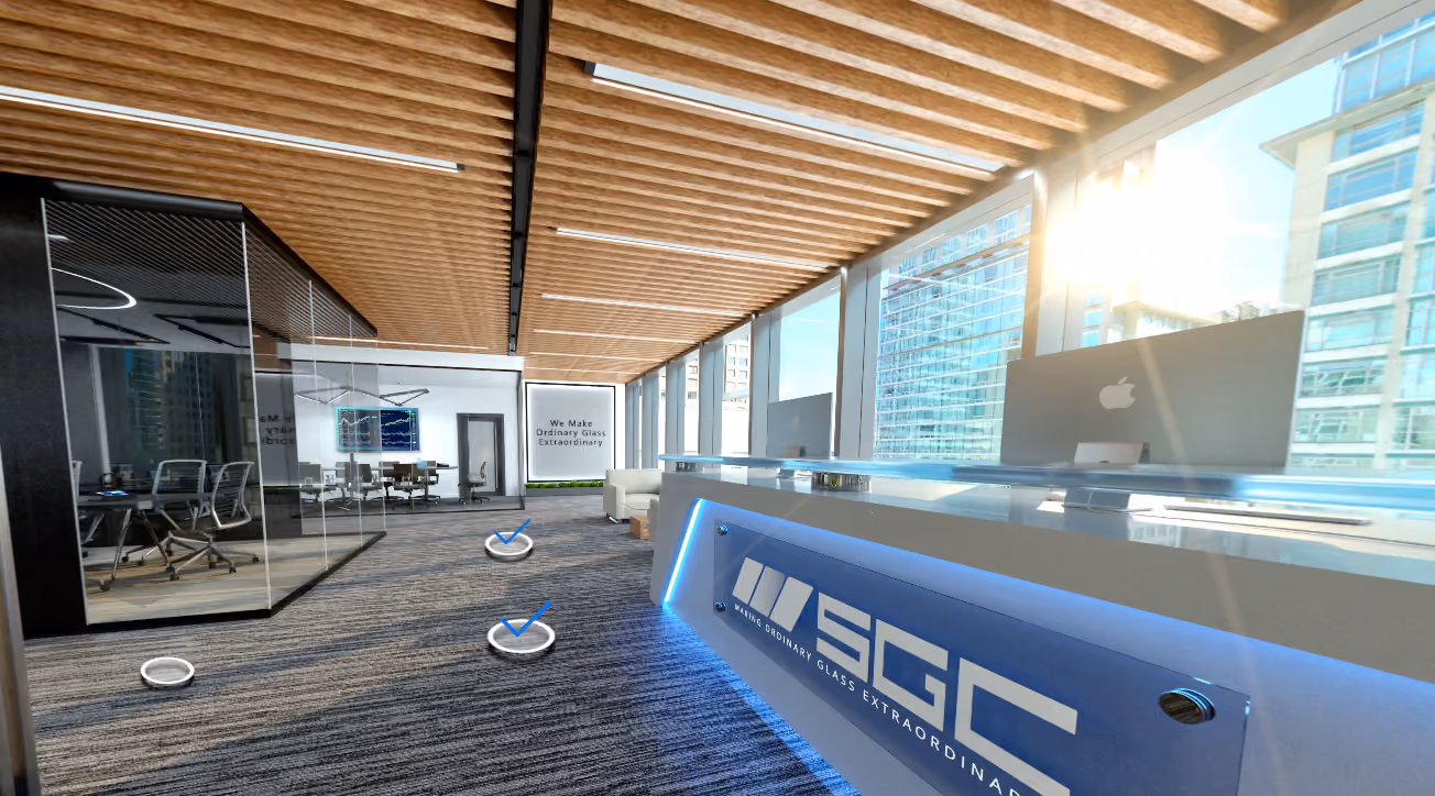 Office using Smart Glass products (clear)
