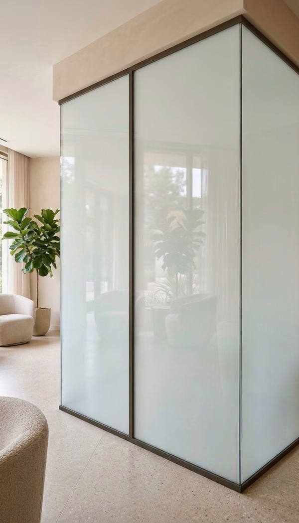 Spa treatment room with frosted Smart Film switched OFF